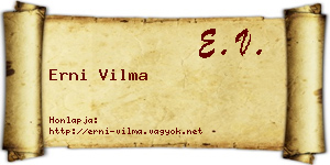 Erni Vilma névjegykártya